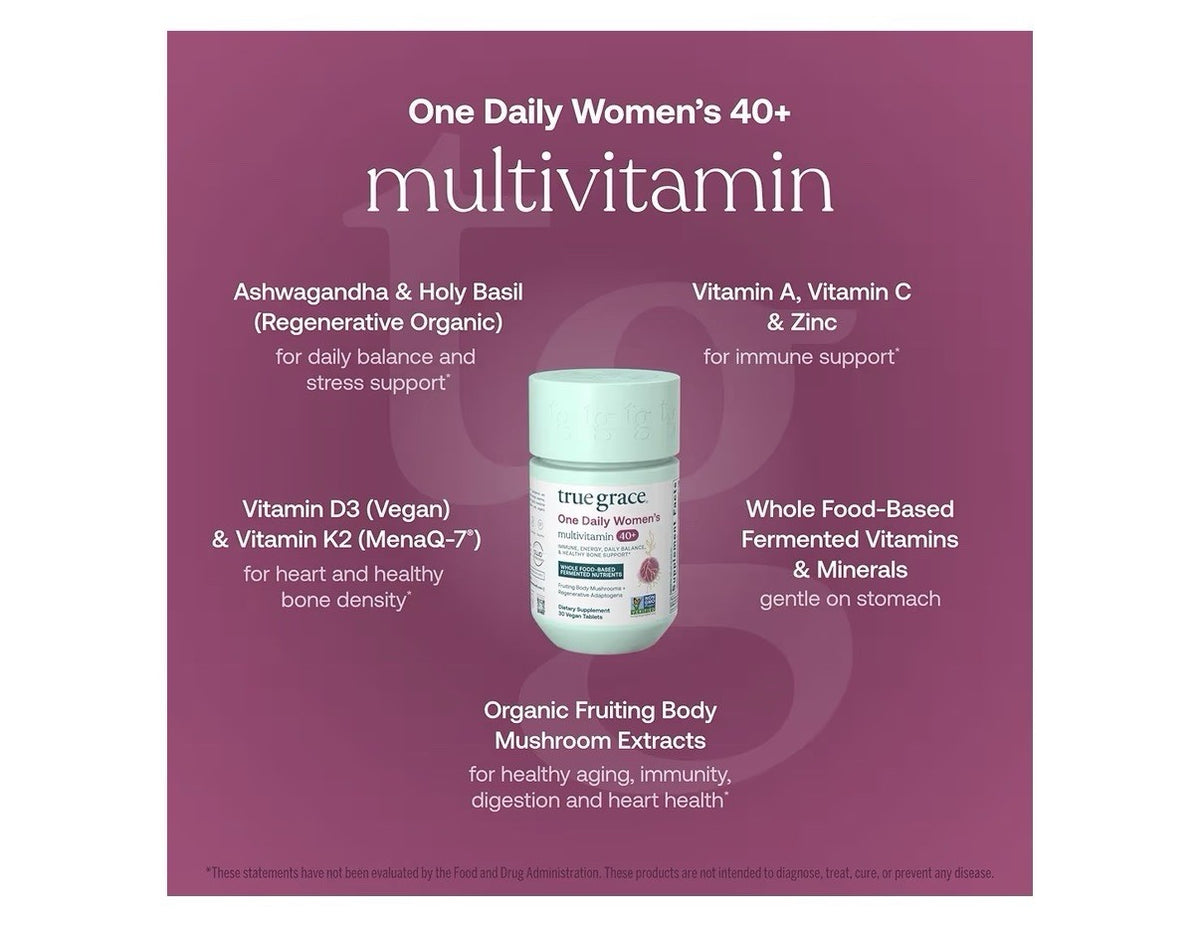 True Grace One Daily Women's Multivitamin 40+ Immune Energy. Bone Support 30Tabs