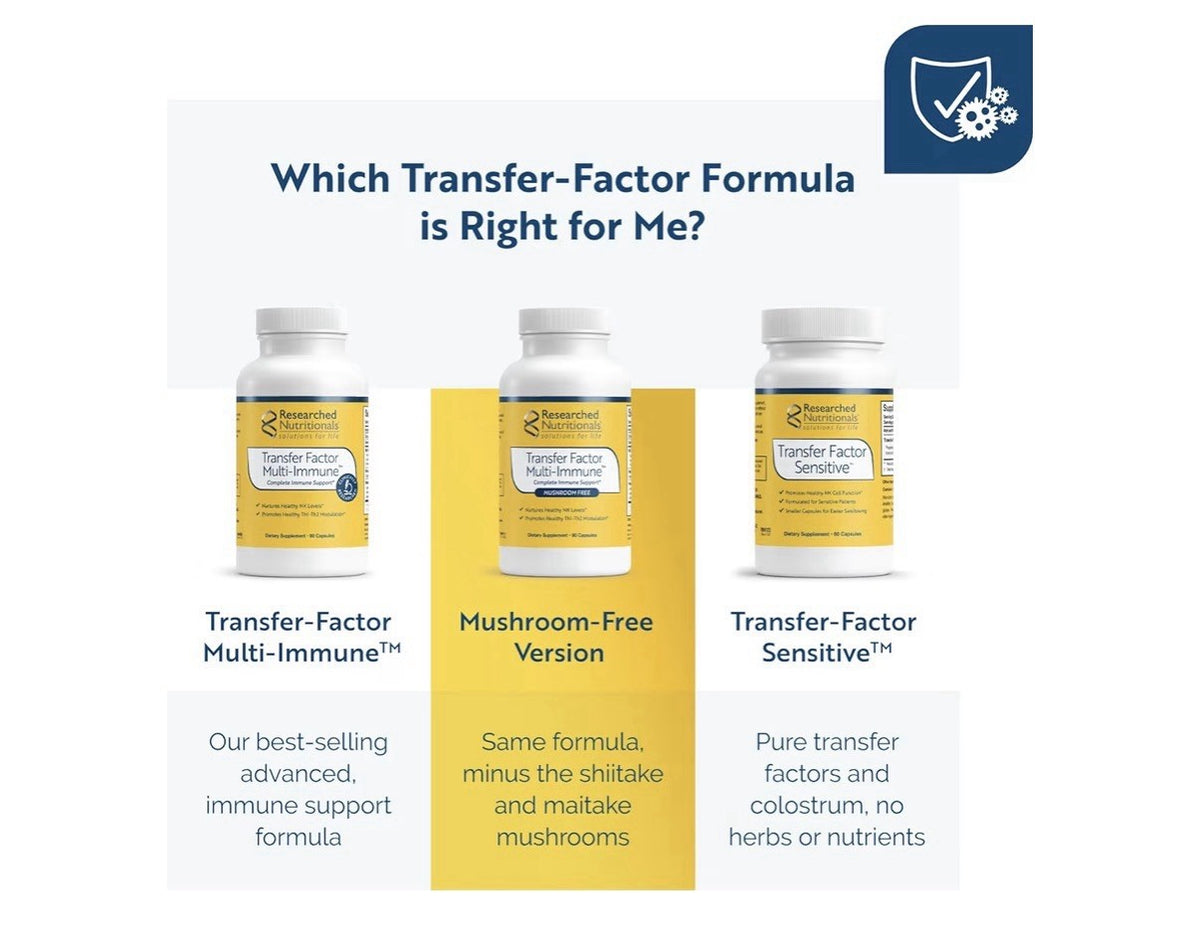 Researched Nutritionals Transfer Factor Multi-Immune Mushroom Free 90 Capsules