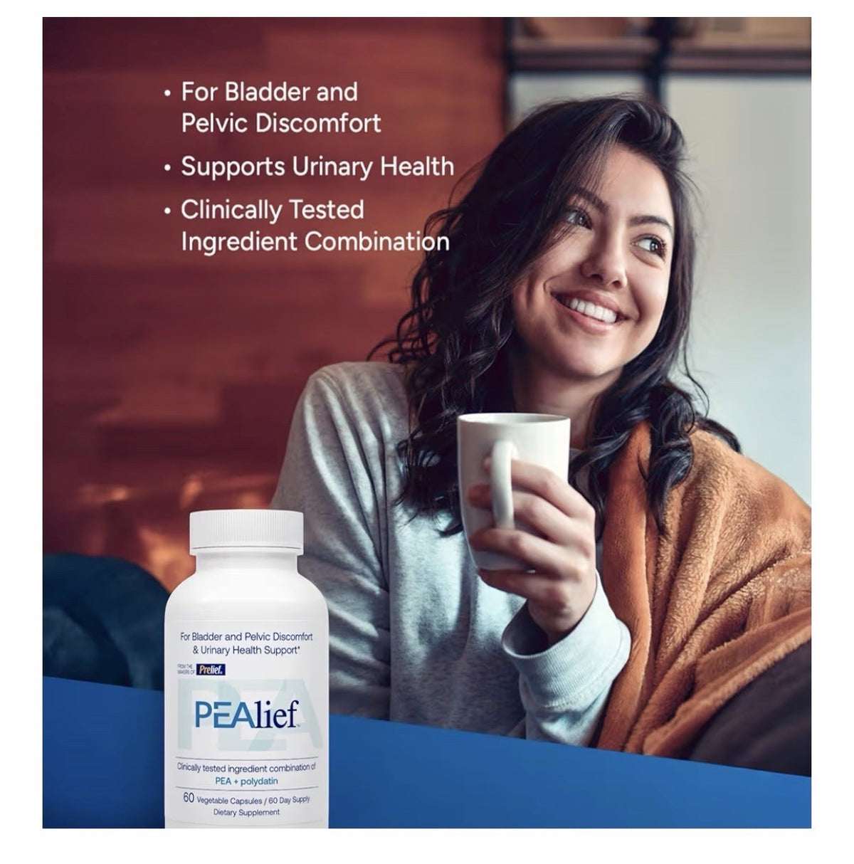PEAlif Pea + Polydatin For Bladder Pelvic Discomfort Urinary Health Support 60ca