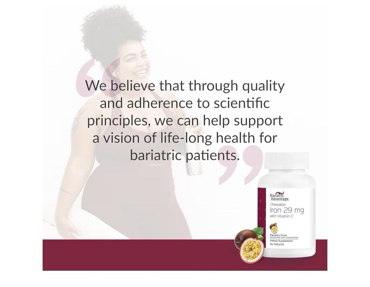 Bariatric Advantage Chewable Iron 29 mg for Bariatric Surgery Patients 90Tablets