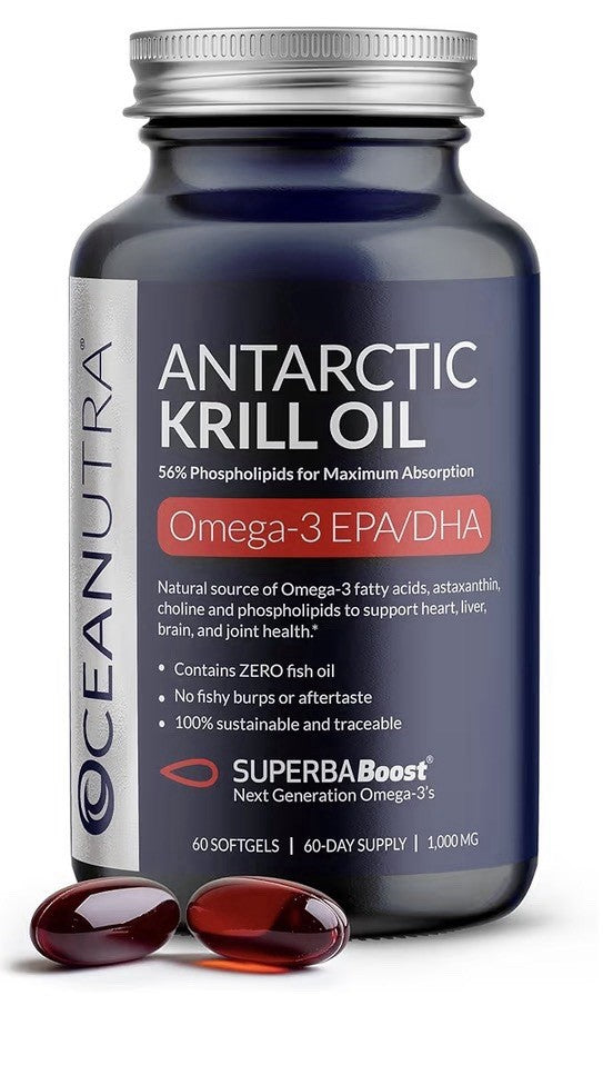 Antractic Krill Oil 1000mg Pure Organic Omega 3 EPA DHA 56% Phospholipids 2 Pack