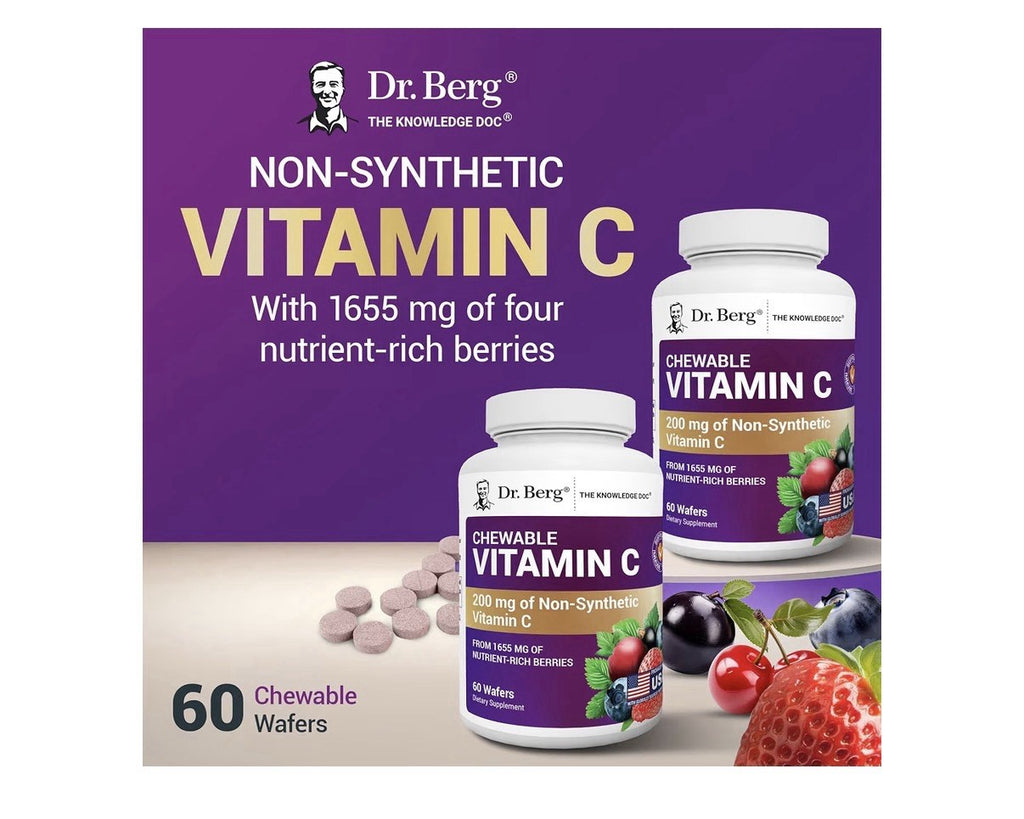 Dr. Berg Chewable Vitamin C Complex Made with Organic Non GMO Berries 60chewable