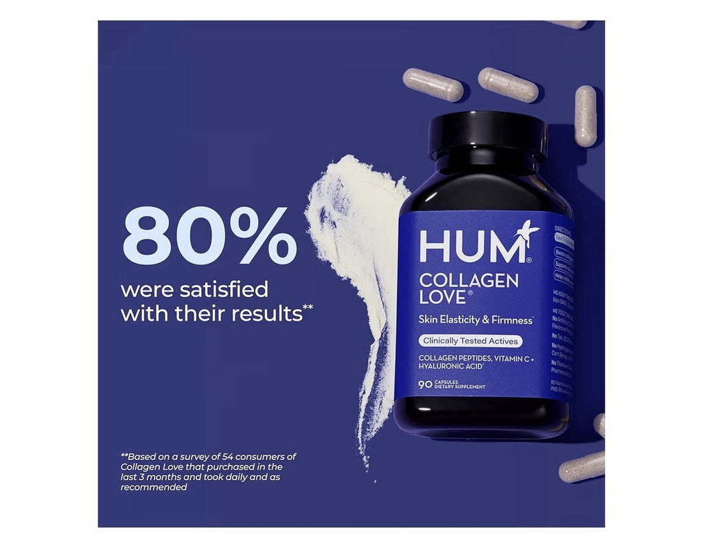 HUM Collagen Love Skin Supplement Skin Elasticity & Firmness Women & Men 90 Caps