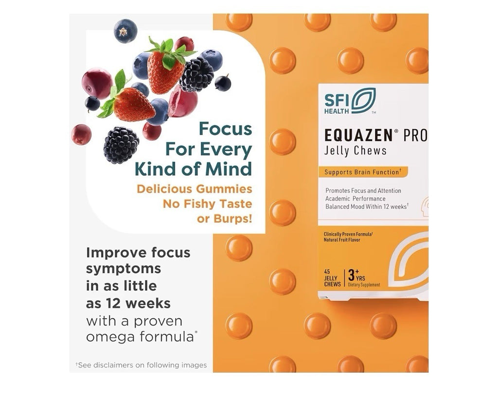 Equazen Pro Jelly Chews SFI Health Fish Oil Omega 3 & Omega 6 For Kids 3+ Years