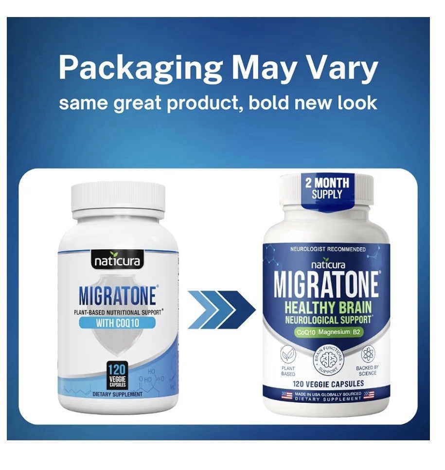 Naticura Migratone Healthy Brain Neurological Headache Support Formula 120 Caps