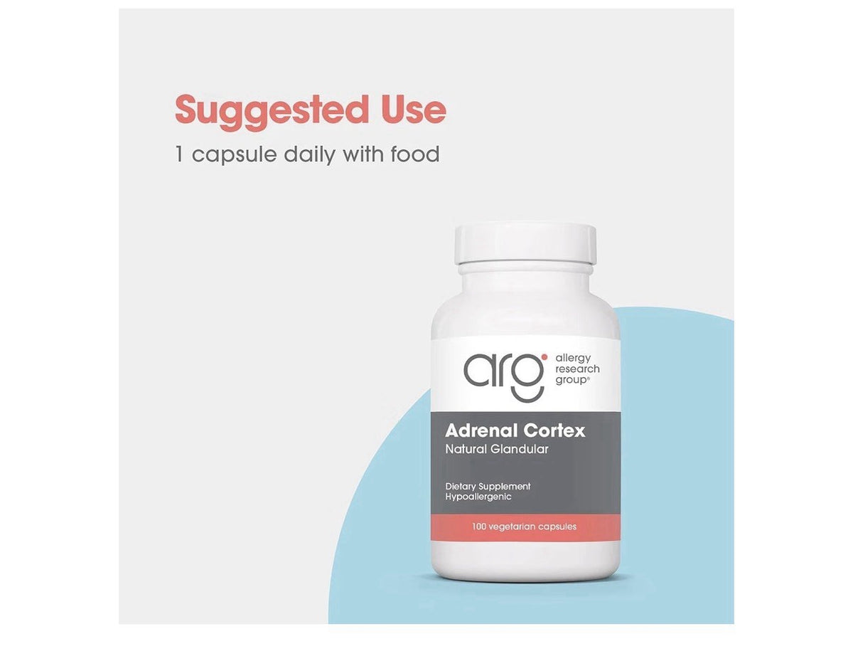 Allergy Research Group ARG Adrenal Cortex 100mg Natural Glandular 100 Capsules