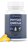 PhysioTru Physio Omega 2400mg Fish Oil with Omega 3 Fatty Acid Supplement 60sgel