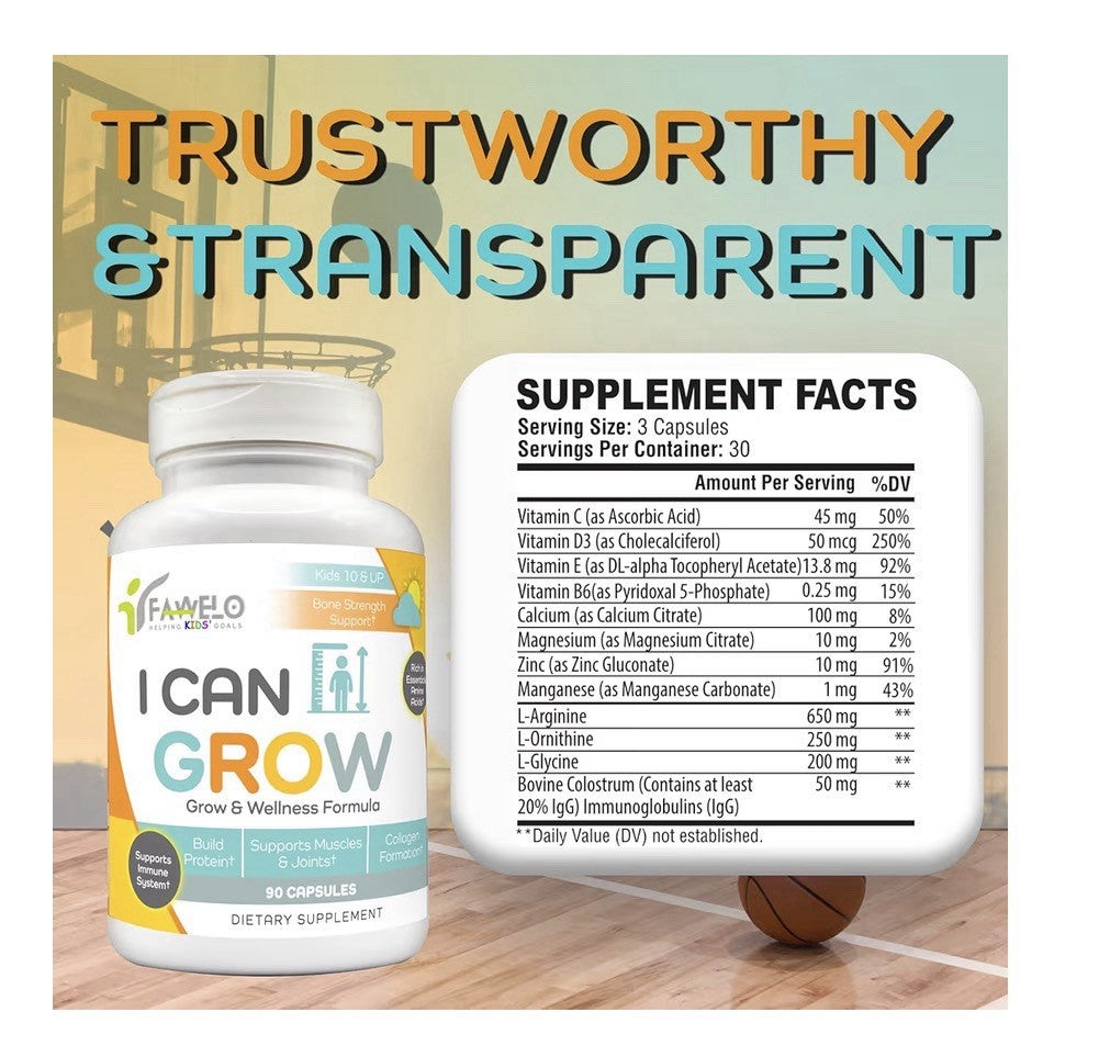 3Pack Fawelo I Can Grow Day-Time Kids 10 & Up Teens Growth & Development Support