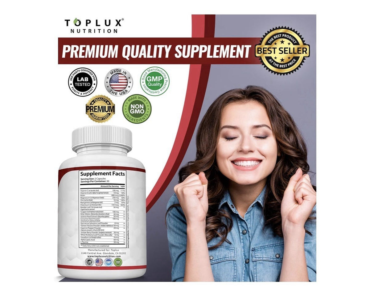 Toplux Blend Complex 20 Active Ingredients Natural For Women & Men 60 Capsules