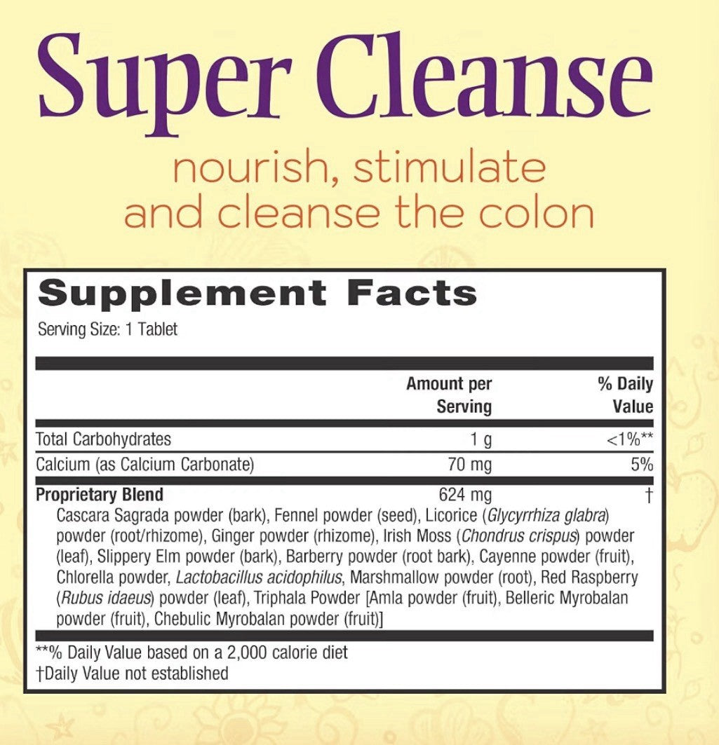 Nature's Secret Super Cleanse Nourish Colon Gut Support Gentle In Stomach 100Tab