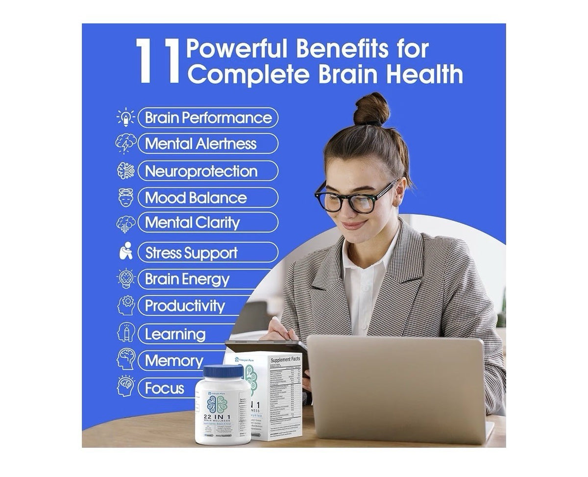 Tzaxyan Pure Brain Wellness for Memory Focus Clarity Cognitive Improvement 90cap
