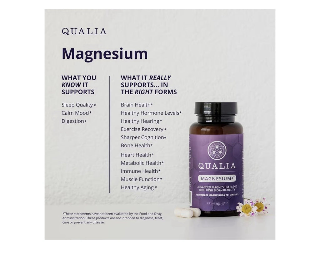 Qualia Magnesium+ Advanced Magnesium Blend 70+ Supporting Minerals 2 Pack