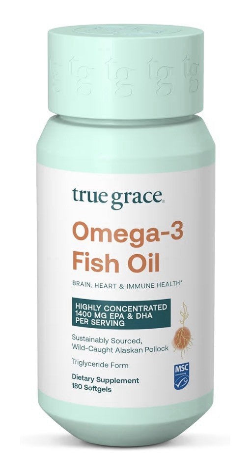 True Grace Omega-3 Fish Oil 1400mg EPA DHA Brain Heart Joint Immune Support 180s