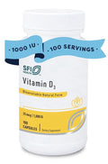 SFI Health Vitamin D3 1000 IU Bioavailable Natural Form High Potency 100 Capsule
