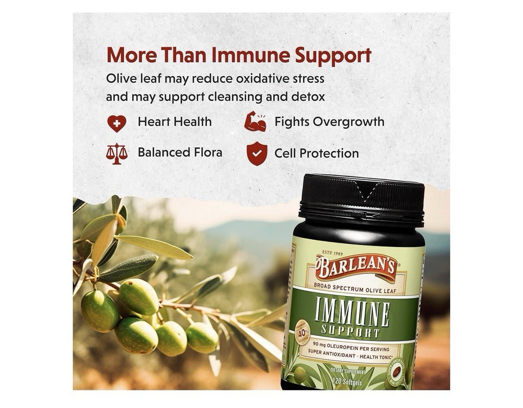 Barlean's Immune Support Olive Leaf Complex Antioxidant Health Tonic 120softgels