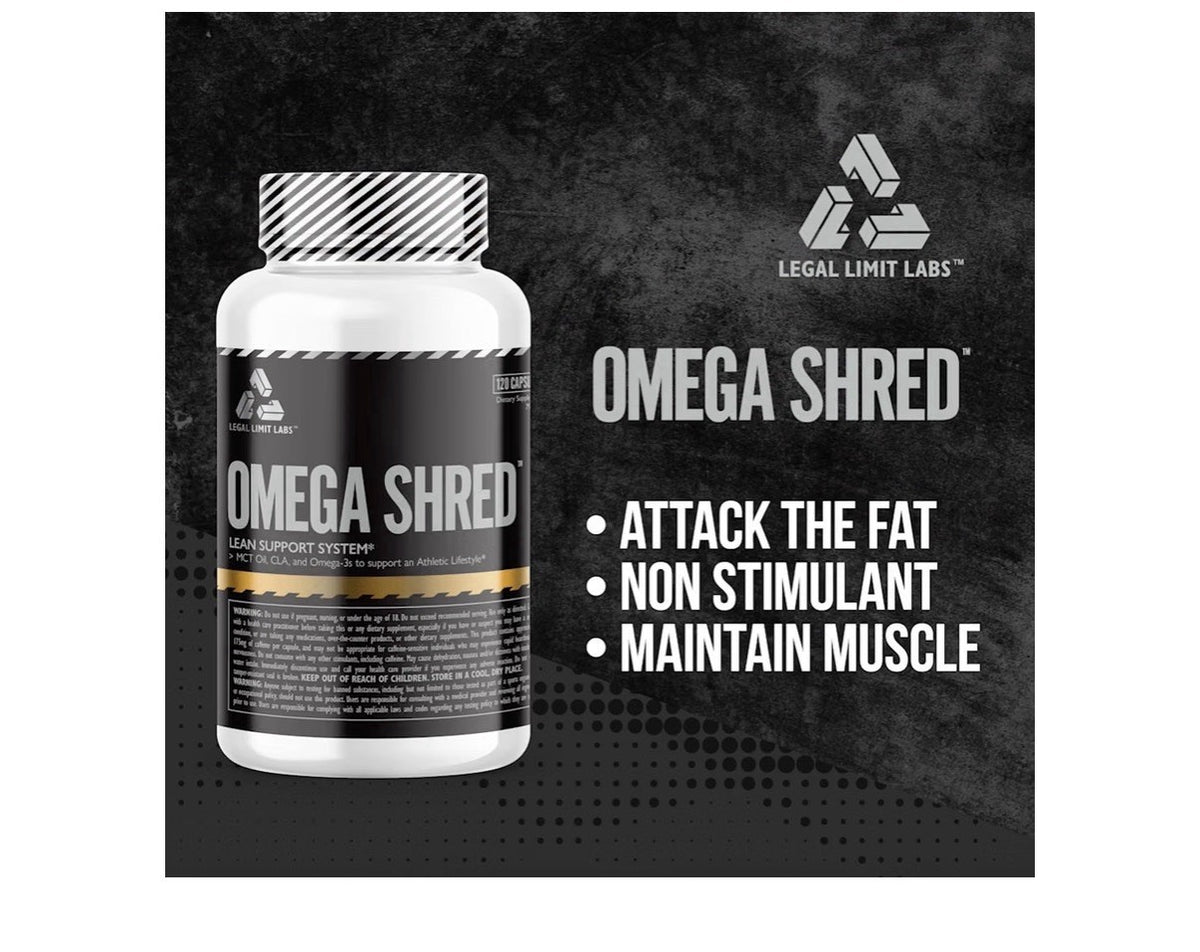 Legal Limit Labs Omega Shreds Lean Support System MCT Oil CLA And Omega3 120sgel