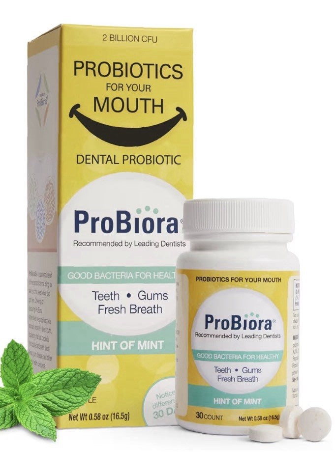 ProBiora Probiotic Oral Care Supplement Gum Teeth Health Chewable 30Tabs Mint