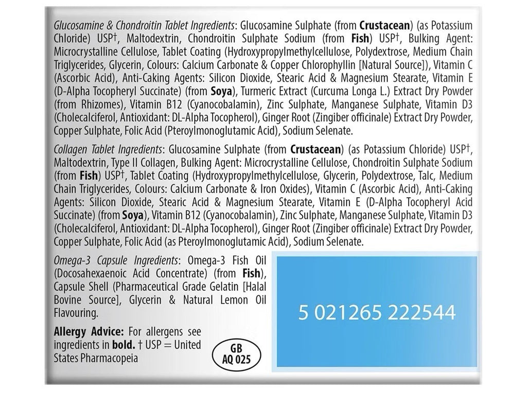 Vitabiotics Jointace Max Triple Pack glucosamine omega 3 turmeric Collagen