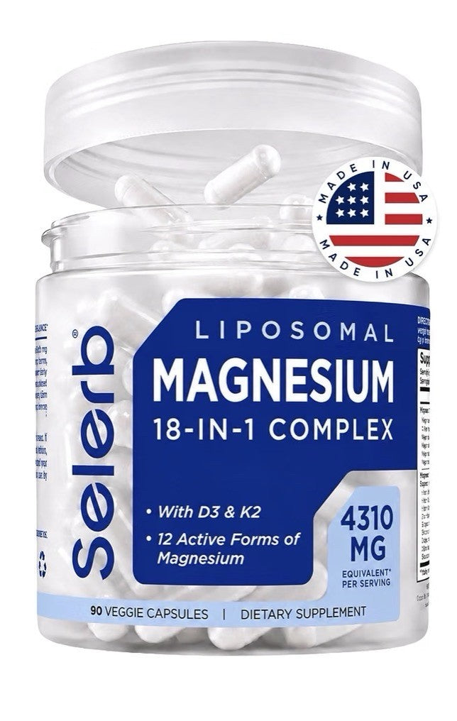 Selerb Liposmoal Magnesium 18 in 1 Complex Supplement for Women and Men 2 Pack