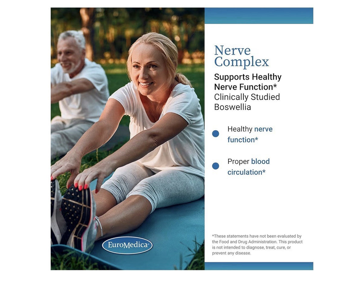 Euromedica Nerve Complex Supports Healthy Nerve Function Boswellia 60 Capsules