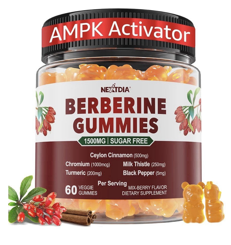 Nextdia Berberine Gummies 1500mg Ceylon Cinnamon AMPL Activator 60 Gummies