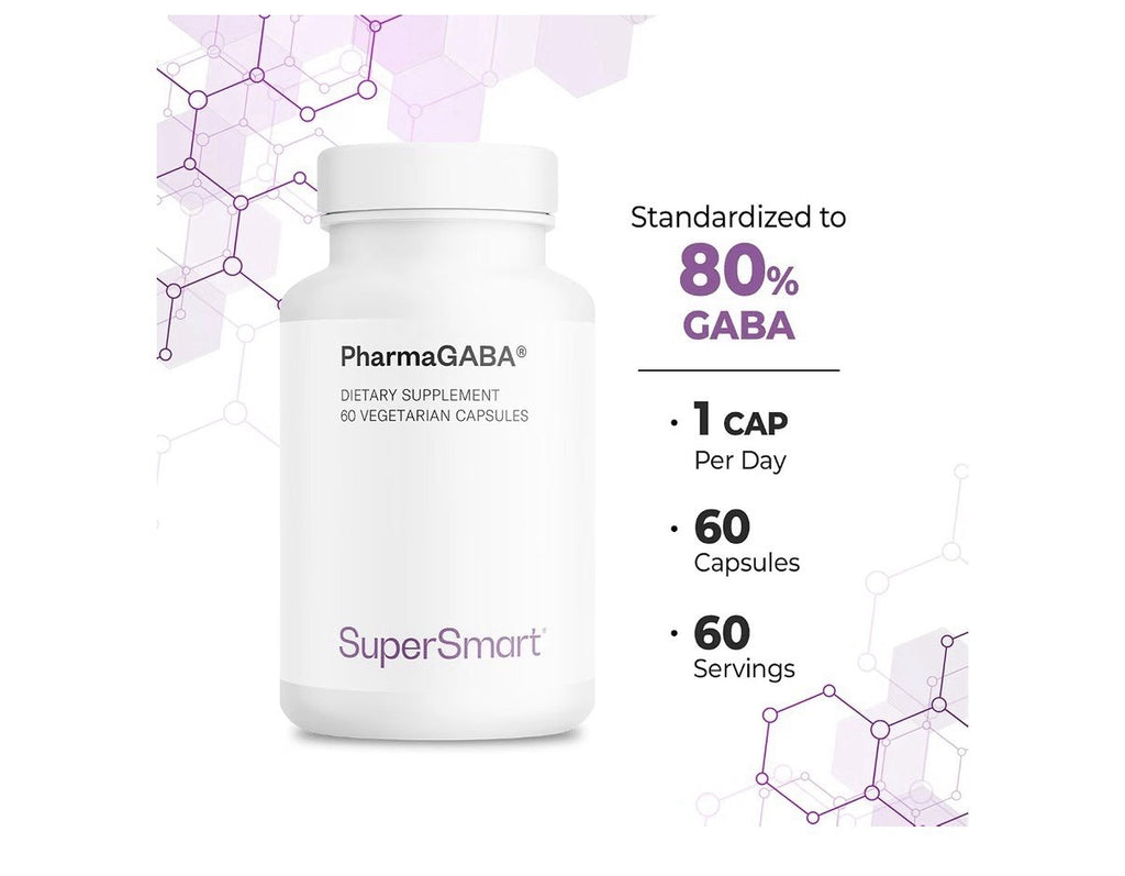Supersmart Pharma GABA 125mg per Day Patented 60 Vegetarian Capsules