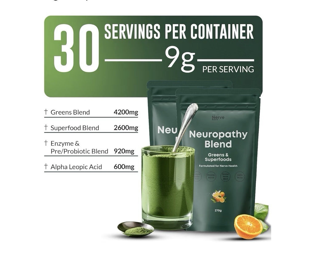 The Nerve Brand Neuropathy Blend Powder Nerve Health 30 Servings Sunshine Orange