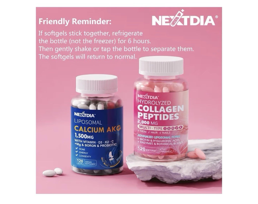 2 Pack Nextdia Hydrolyzed Collagen Peptides 2000 MG For Women Skin Hair Nails