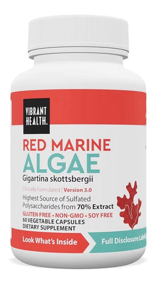 Vibrant Health Red Marine Algae Gigartina Plant-Based Immune Support 60 Capsules