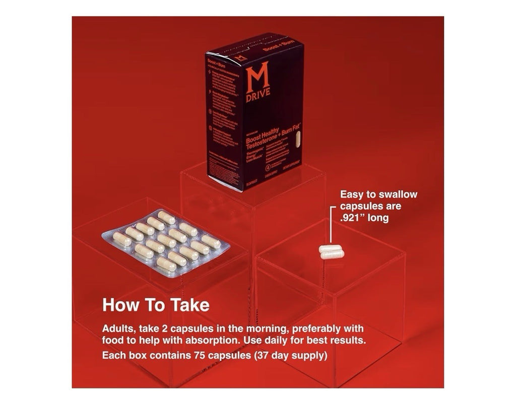 Mdrive Boost Healthy Testosterone and Burn Fat Support Energy Lesn Muscle 75caps