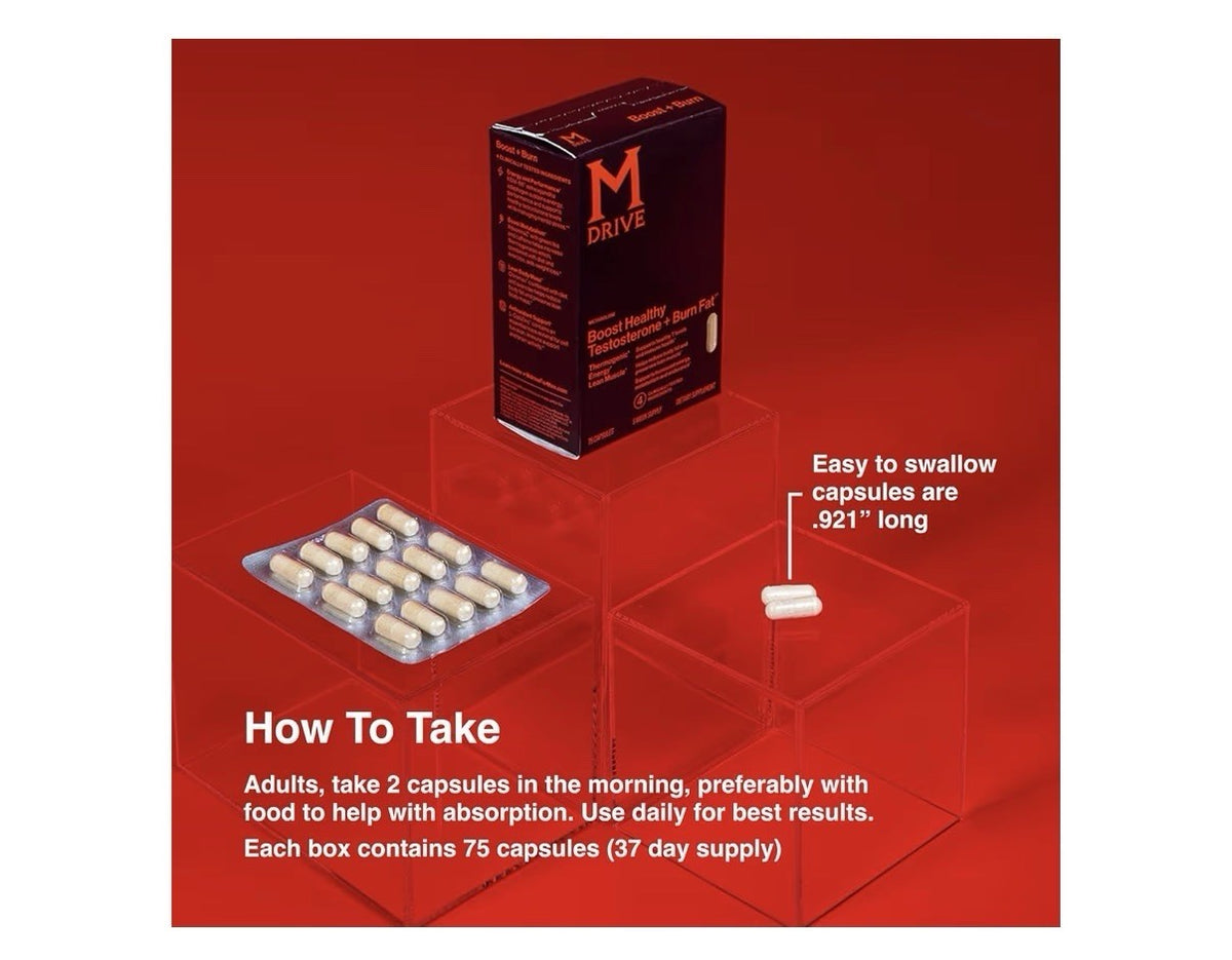 Mdrive Boost Healthy Testosterone and Burn Fat Support Energy Lesn Muscle 75caps