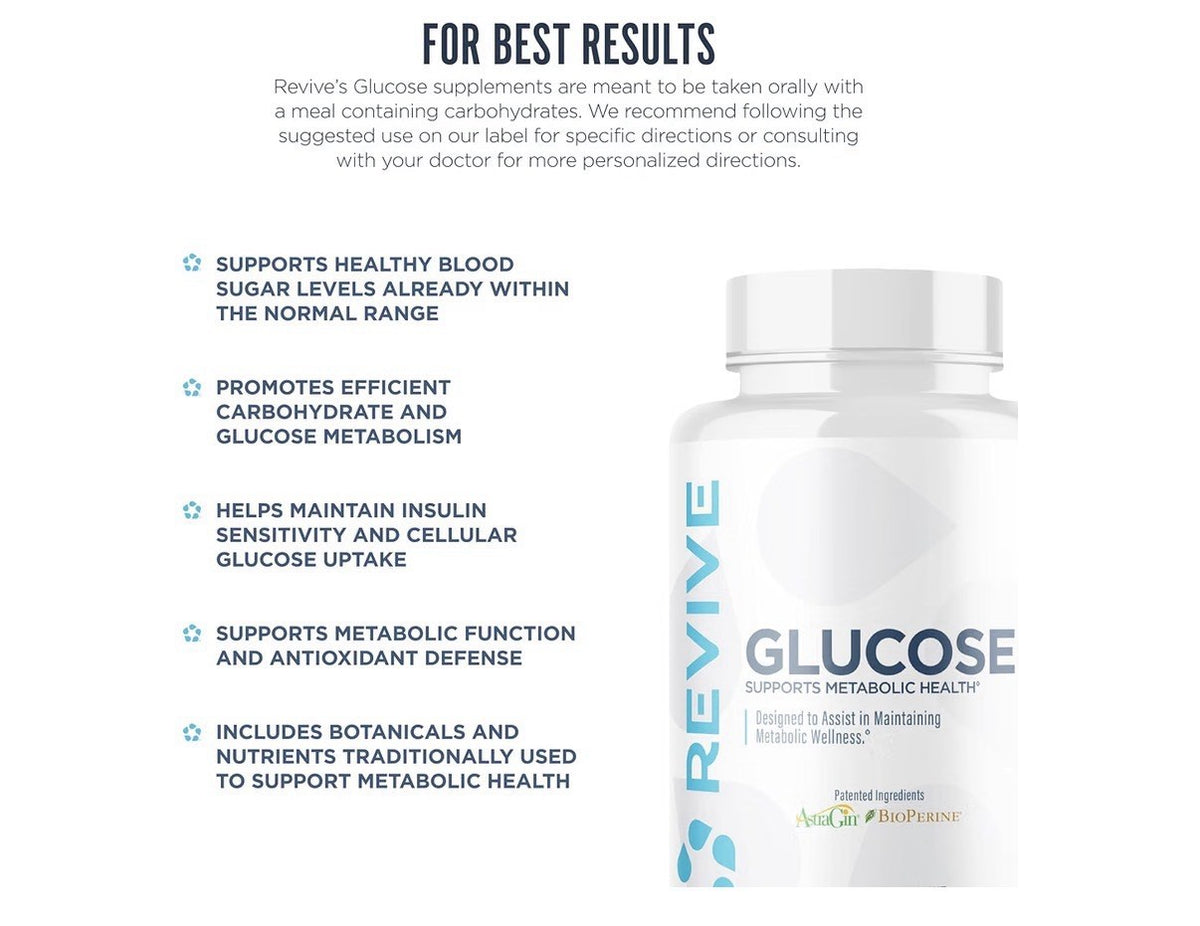 Revive MD Glucose Support for Healthy Cholesterol Metabolism for Women &Men 60ca