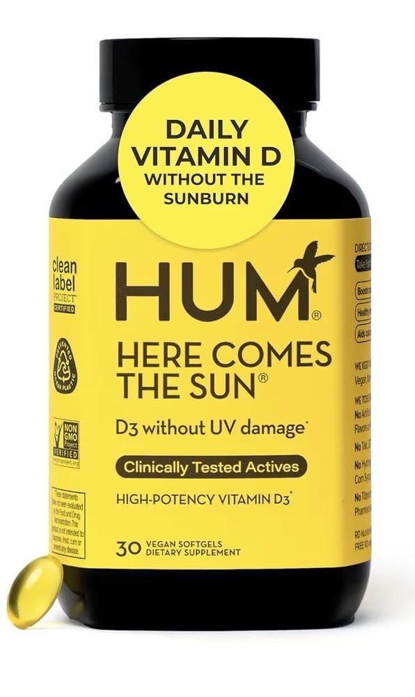 HUM Here Comes The Sun Vitamins N D3 Immune Bone Health Support Supplement 30cap