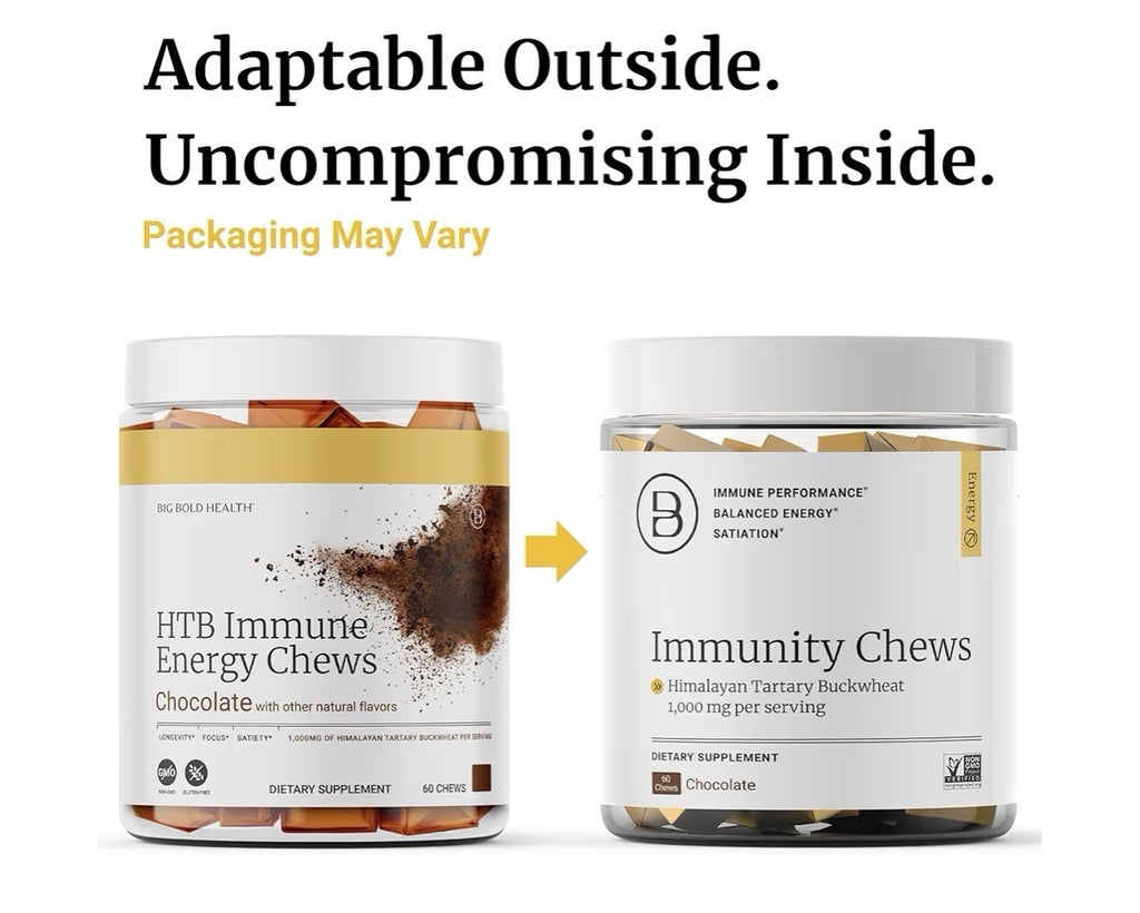 BIG BOLD HEALTH HTB Immune Energy Chews Organic Himalayan Tartary Chocolate 60ct