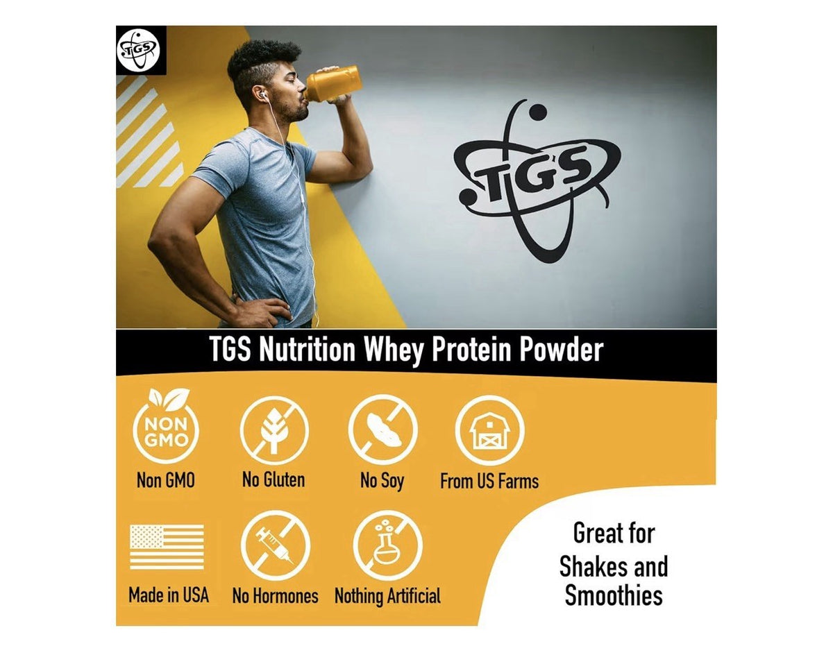 TGS Nutrition Whey Protein Powder Unflavored Unsweetened Muscle Recovery 5 Pound