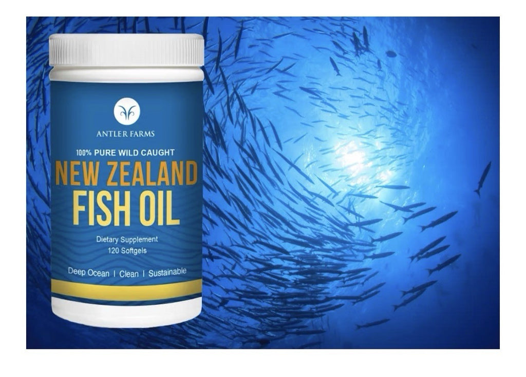 Antler Farms New Zealand Fish Oil 100% Pure Wold Caught from Deep Ocean 120sgel