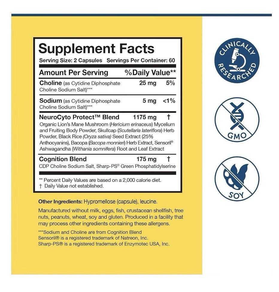Researched Nutritionals BDNF Essentials Neuroplasticity Support Formula 120 Caps