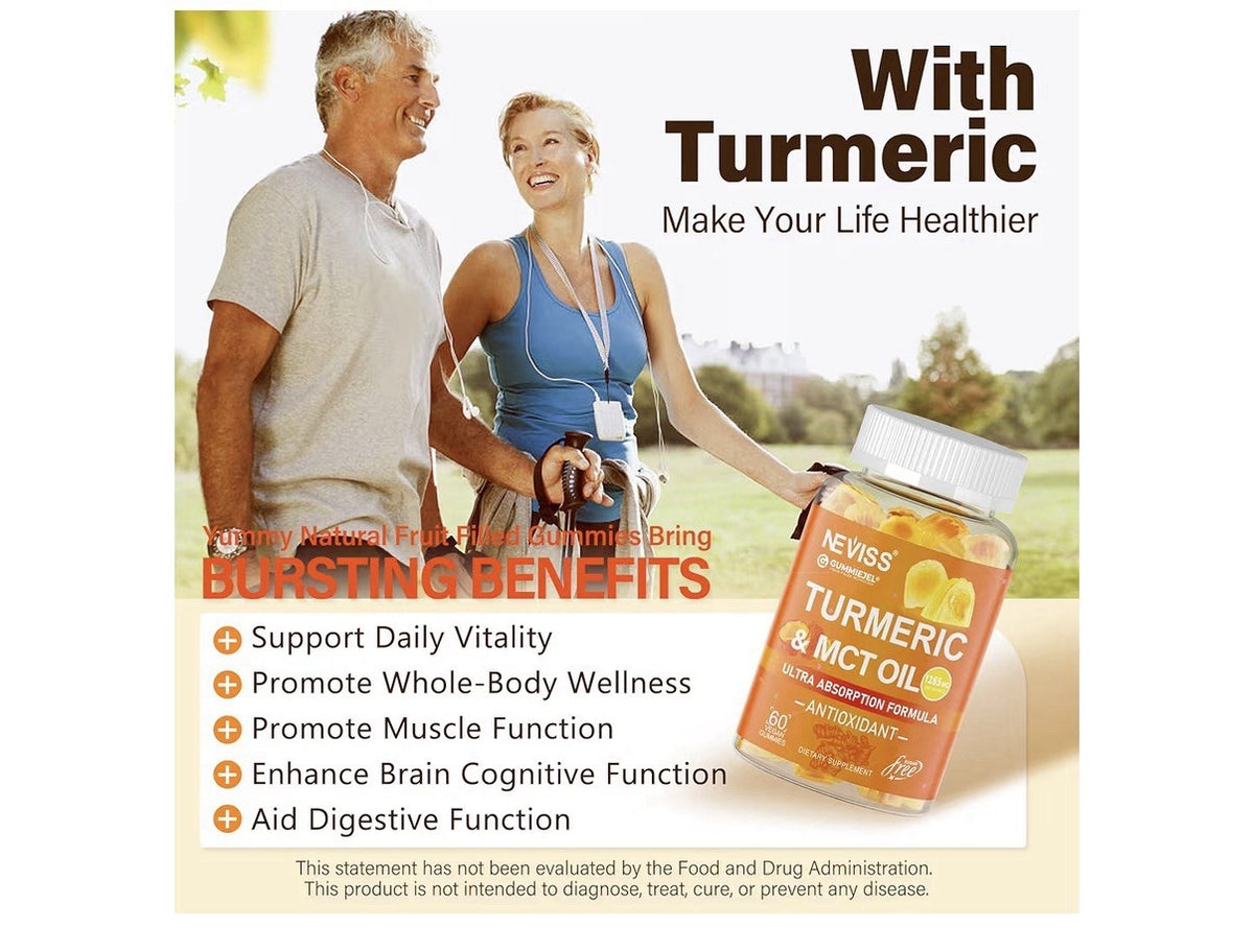 Neviss Turmeric Curcumin & MCT Oil Antioxidant Formula 2 Pack Gummies