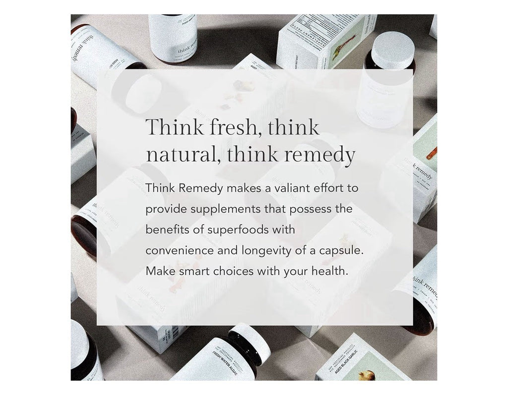 Think Remedy Aged Black Garlic Allium Sativum Supplement Less Odor 60 Capsules