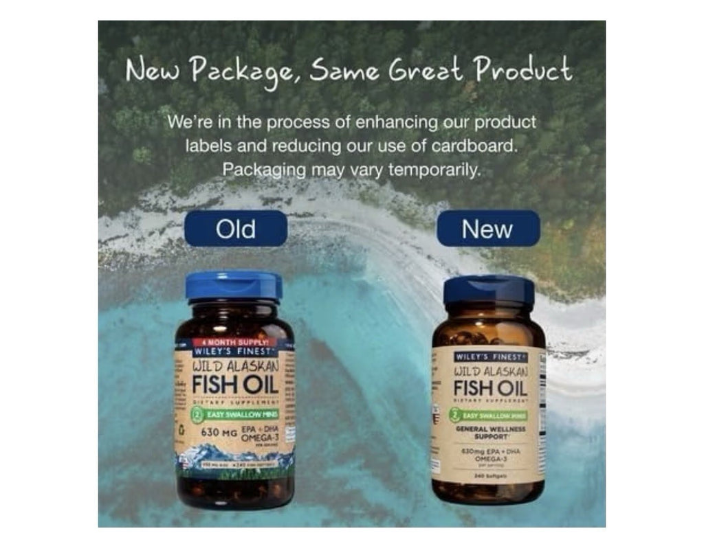 Wiley's Finest Wild Alaskan Fish Oil EPA DHA General Wellness Support 240softgel