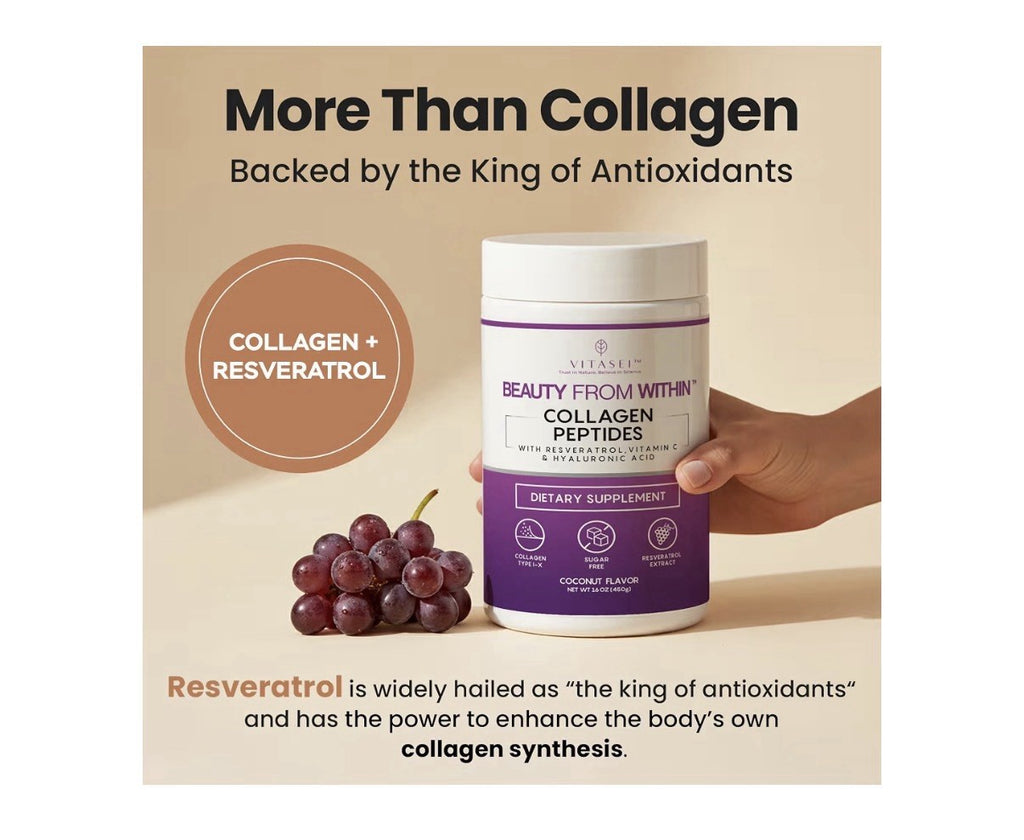 VITASEI Beauty From Within Hydrolyzed Collagen Peptide Powder Coconut Flavor 1LB