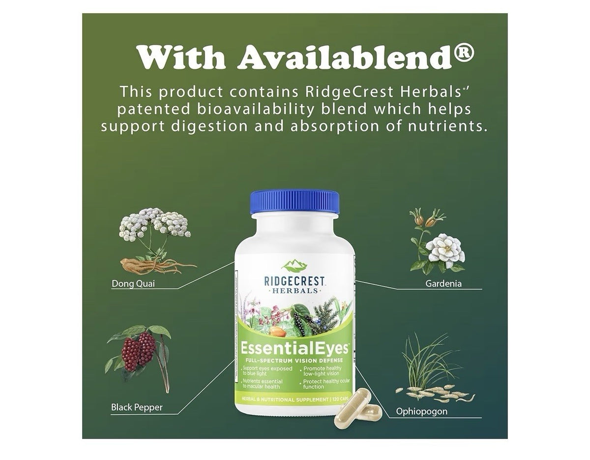Ridgecrest Herbals EssentialEyes Natural Vitamin Supplement Vision Health 120cap