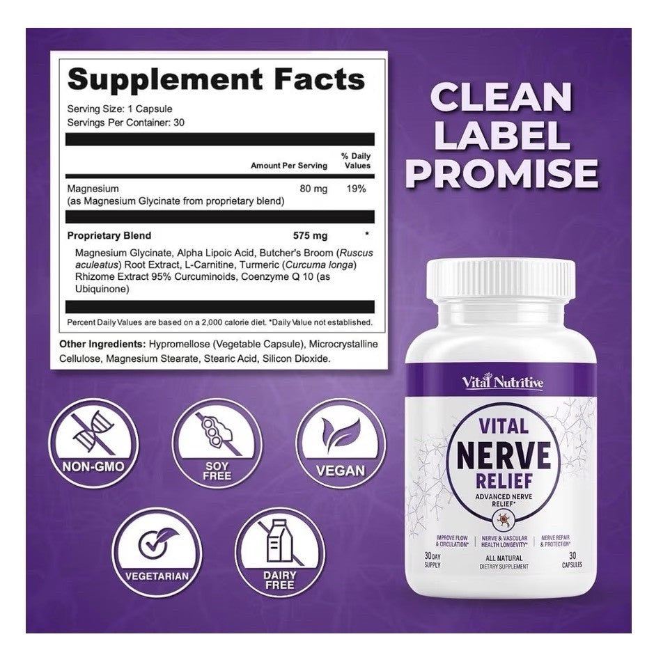 2 Pack Vital Nutritive Vital Nerve Relief Flow Circulation Vascular Health