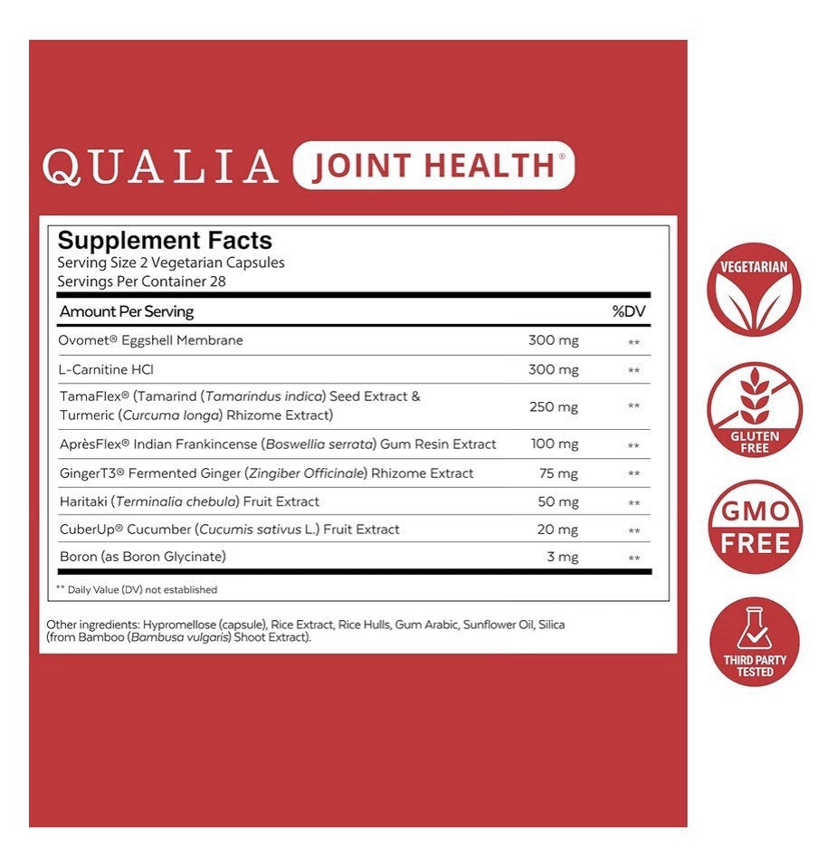 Qualia Joint Health 9 Advanced Nutrients & Botanicals Joints Comfort Mobility