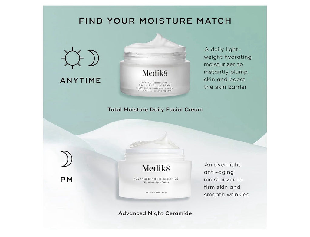 Medik8 Total Moisture Daily Facial Cream Hydrating Supports Skin Barrier 1.6oz