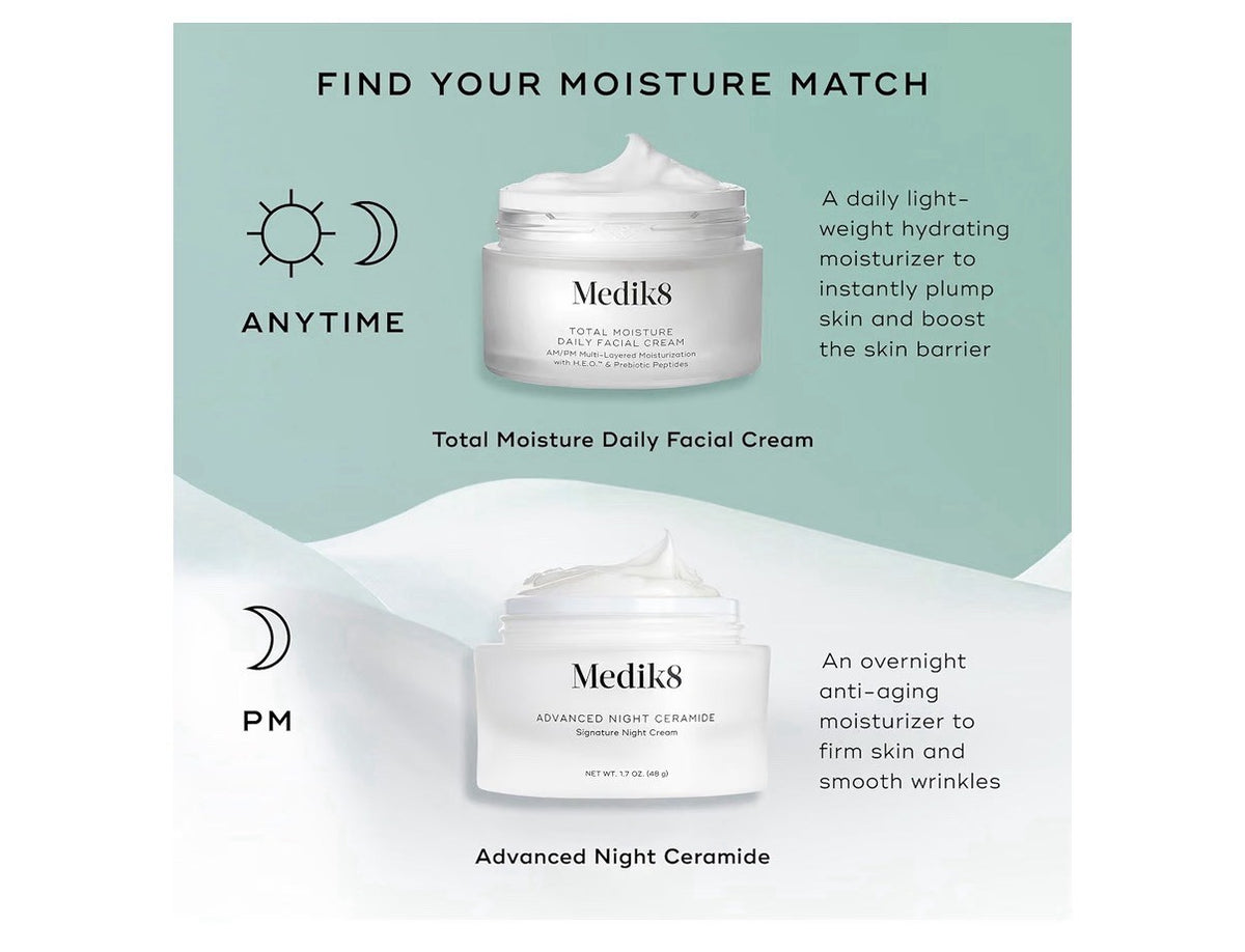 Medik8 Total Moisture Daily Facial Cream Hydrating Supports Skin Barrier 1.6oz