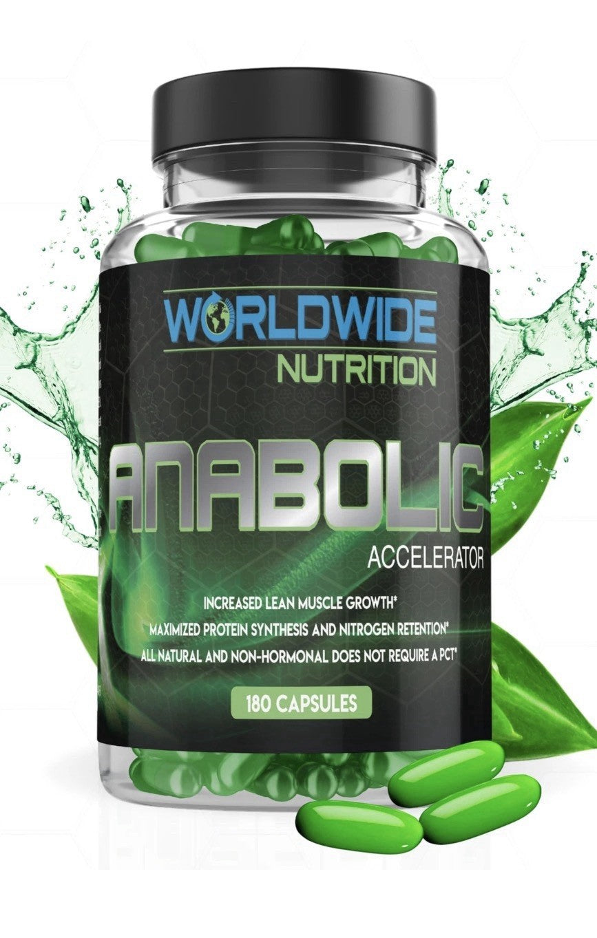 Worldwide Nutrition Anabolic Accelerator For Men Energy Workout Recovery 180caps