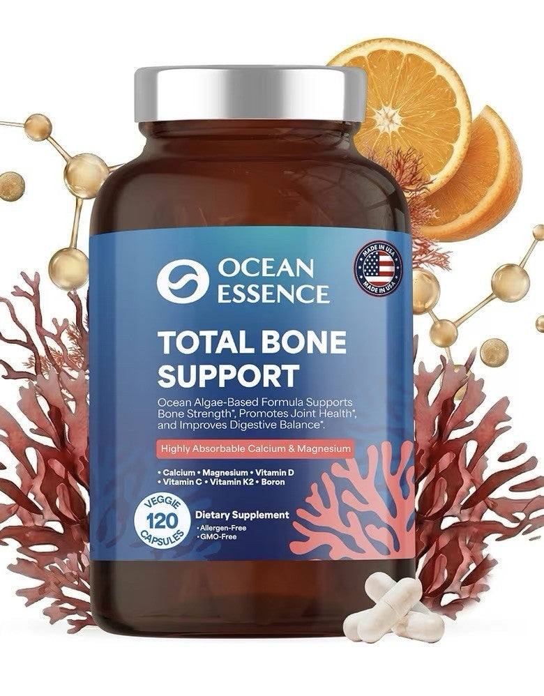 3 Pack OCEAN ESSENCE Total Bone Support Plant-Based Algae Calcium Supplement