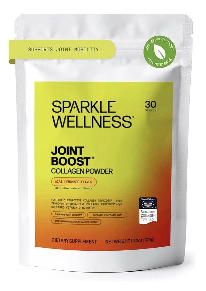 Sparkle Wellness Joint Boost Collagen Powder Mobility Ligament Health Açai Lemon