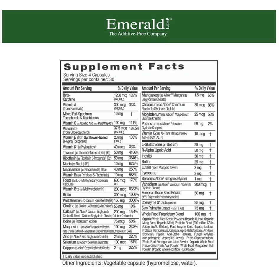 Emerald Labs Men’s 45+ Clinical + Multi Multivitamin Comprehensive Support 120ca